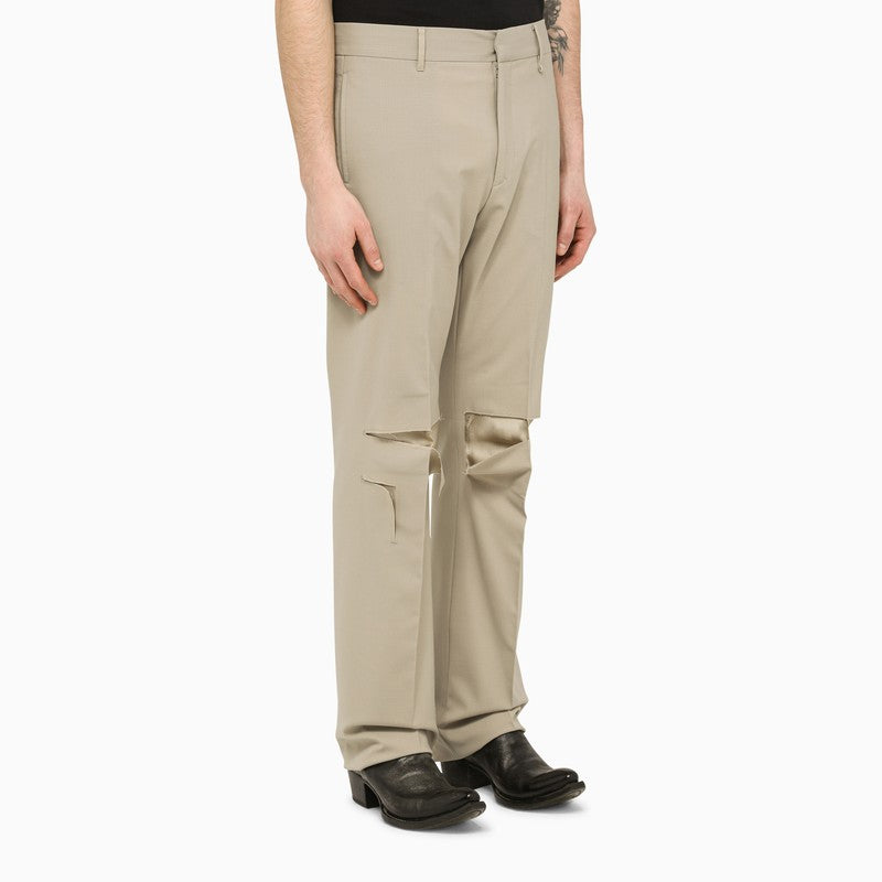 Stone tailored trousers with wear