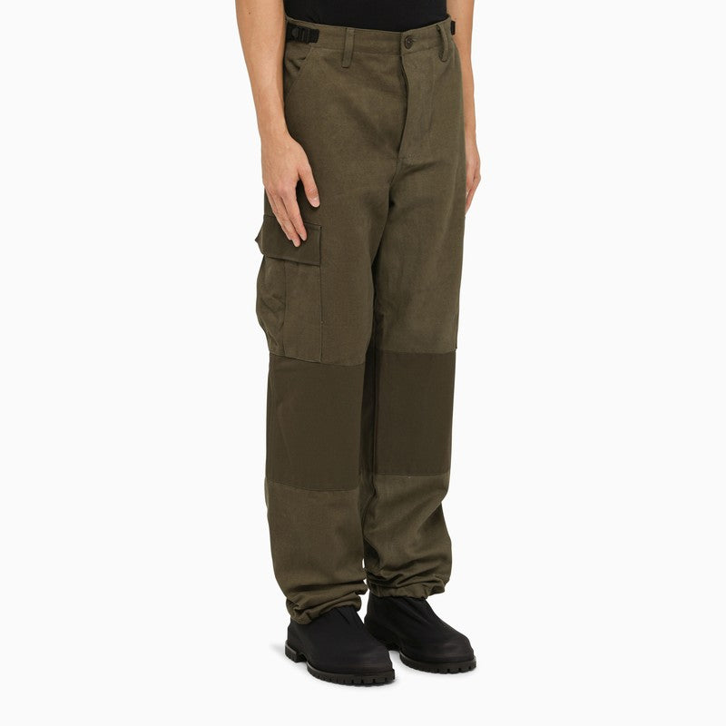 Khaki canvas cargo trousers