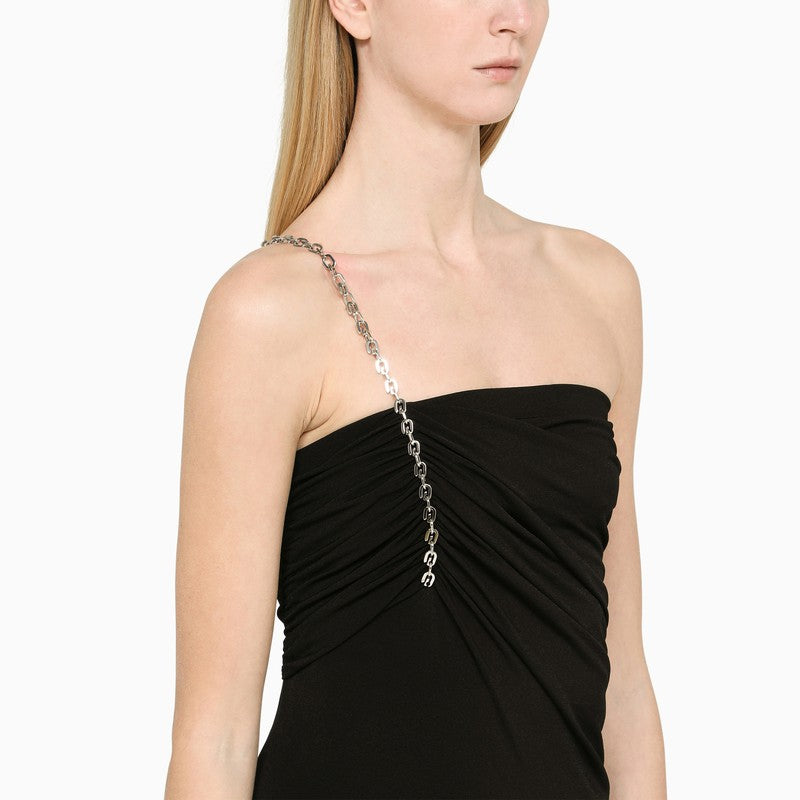 Black bustier dress with G Chain