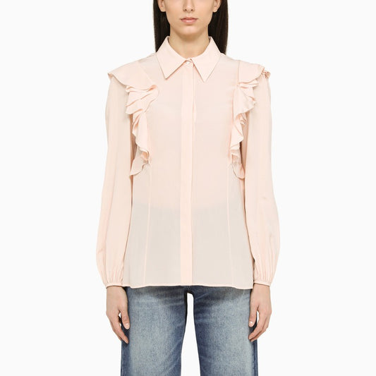 Powder blouse with ruffles