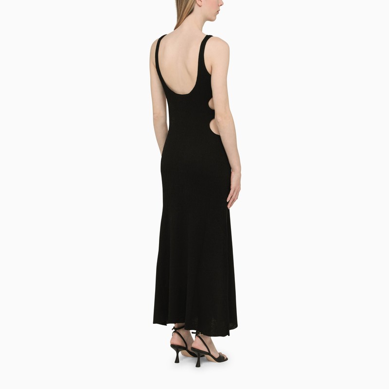 Long black dress with cut-out