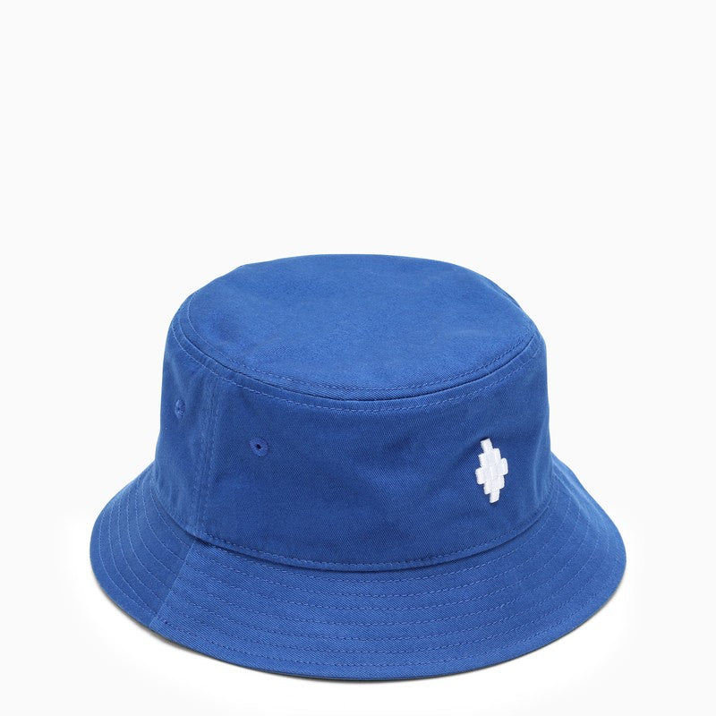 Blue bucket hat with logo