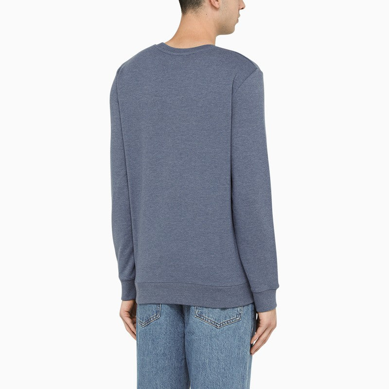 Faded blue logo-print crewneck sweatshirt