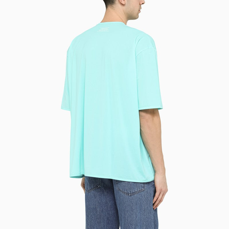 Turquoise crew-neck T-shirt