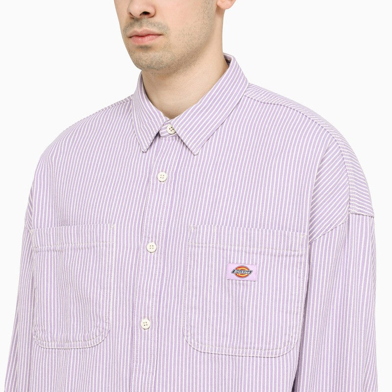 Wide lilac striped shirt