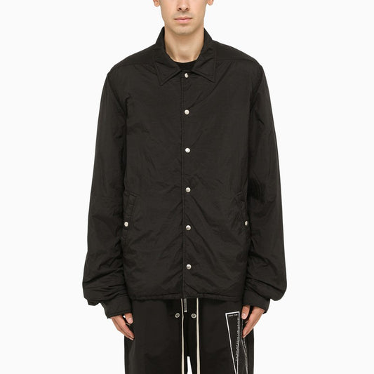 Black technical nylon padded jacket