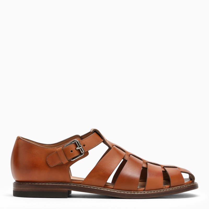 Hazelnut leather sandal