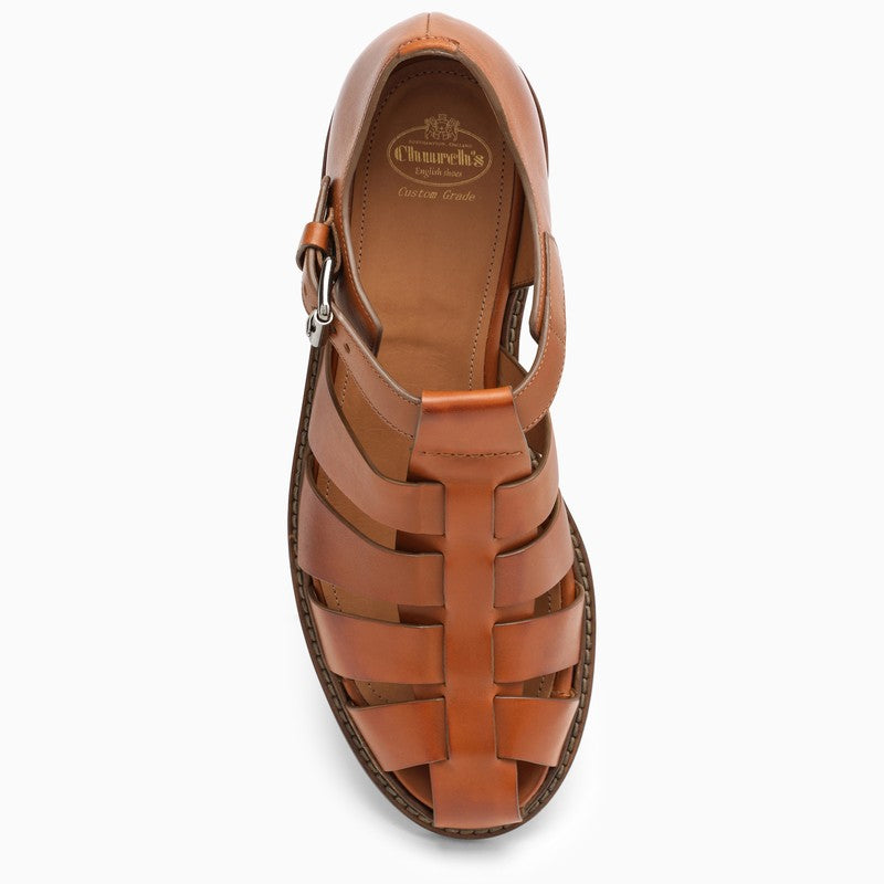 Hazelnut leather sandal