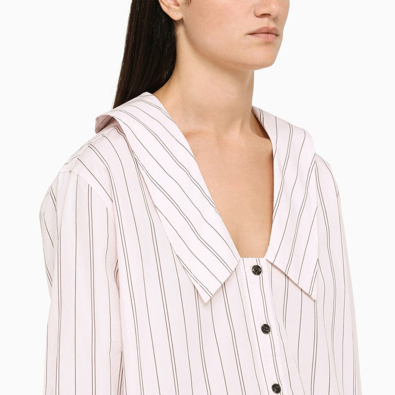 Striped shirt with a maxi collar