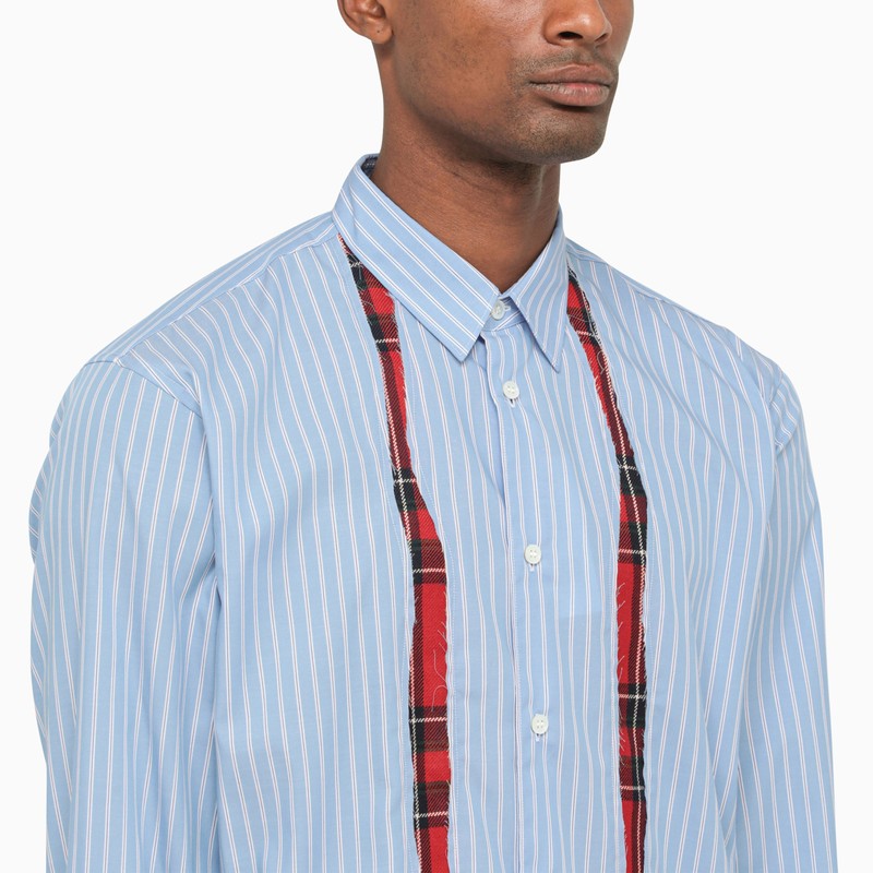 Blue striped poplin shirt
