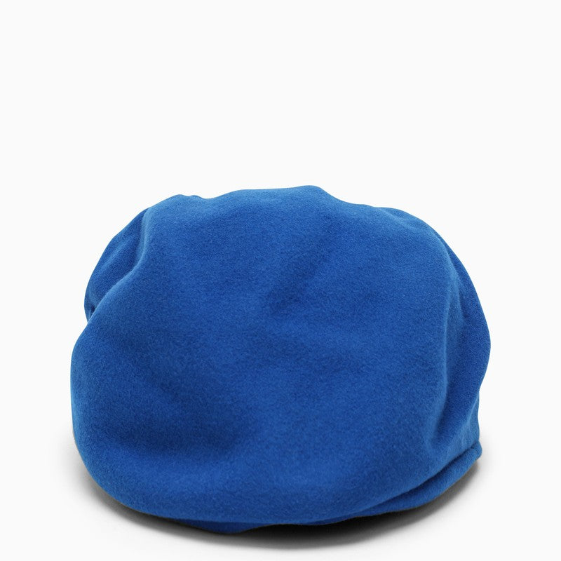 Blue wool hat with visor
