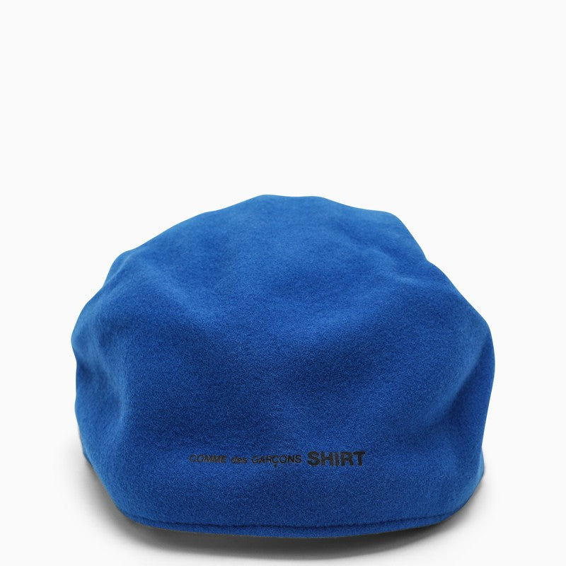 Blue wool hat with visor