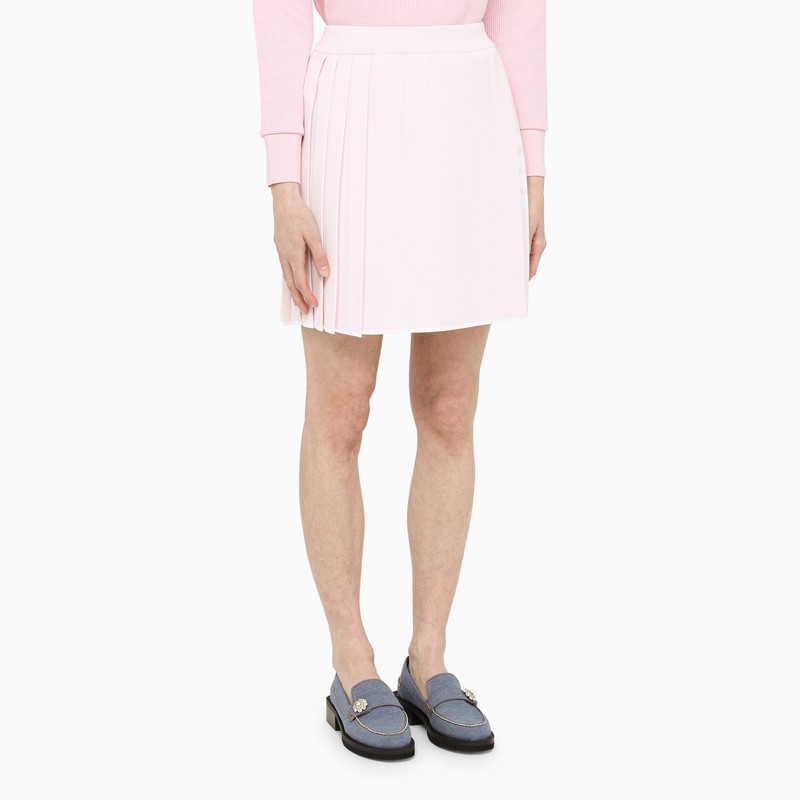 Pink pleated mini skirt