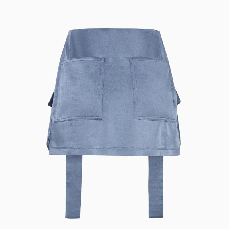 Blue satin skirt