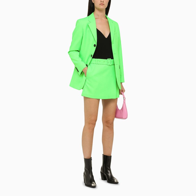 Green mini skirt