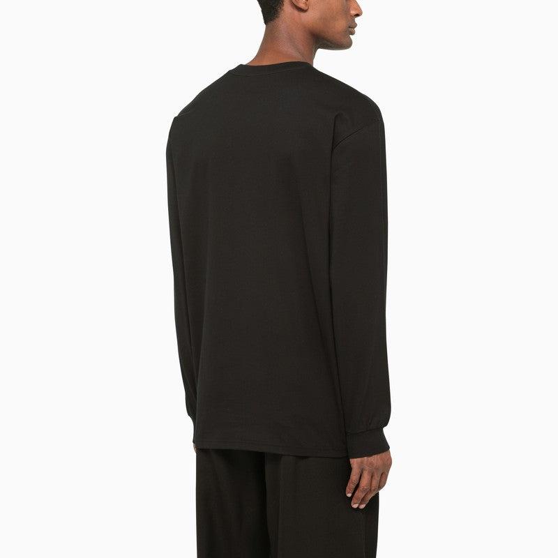 Black cotton crew neck sweatshirt