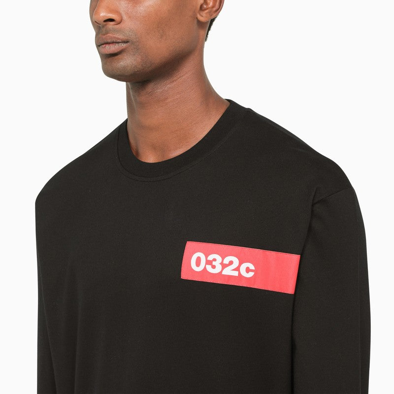 Black cotton crew neck sweatshirt