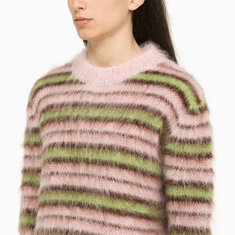 Striped quartz crew-neck sweater