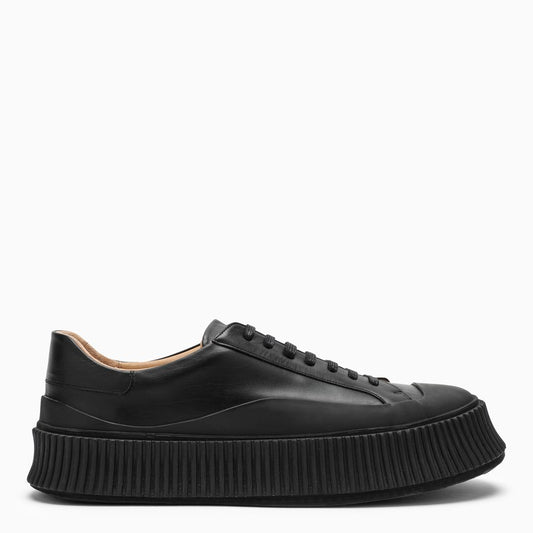 Leather sneakers with an oversized sole