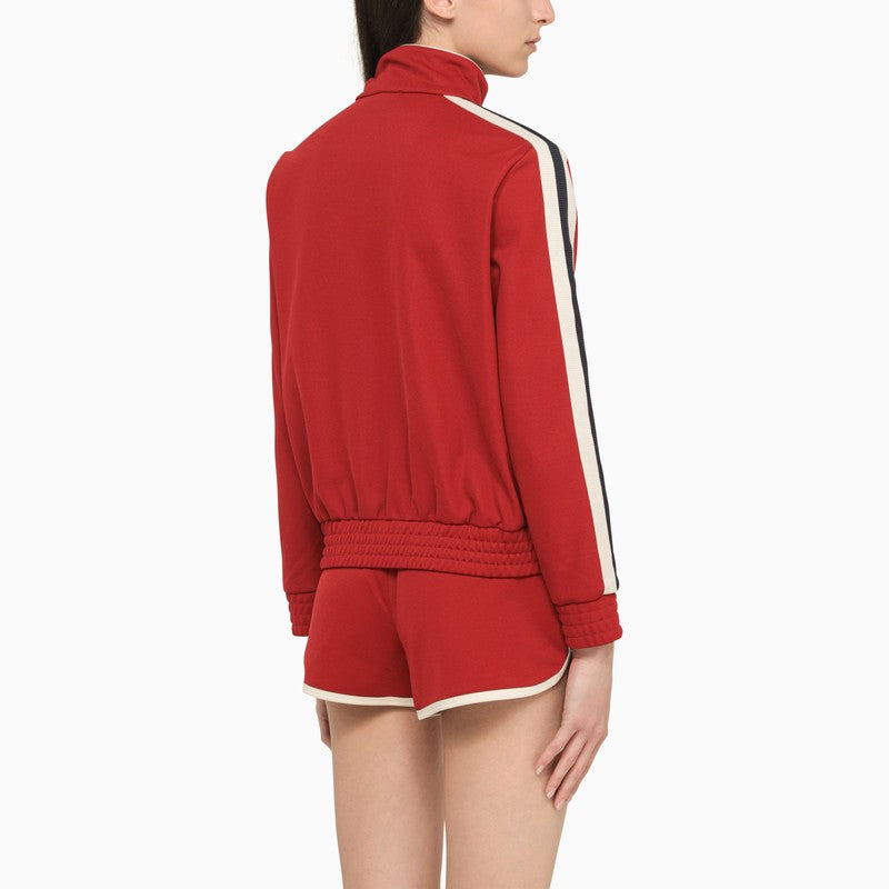 Red sweatshirt with zip