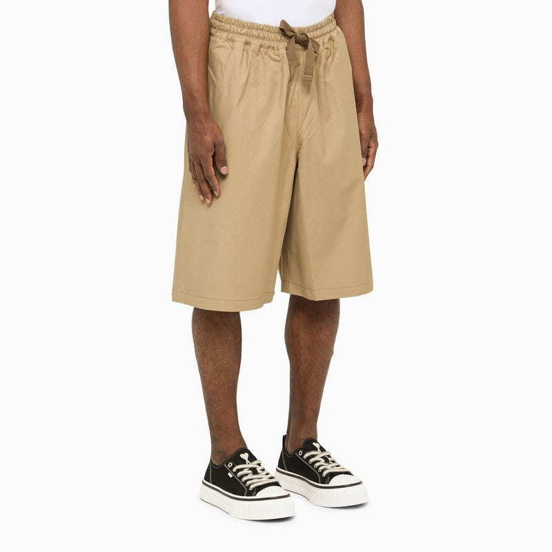Beige cotton bermuda shorts