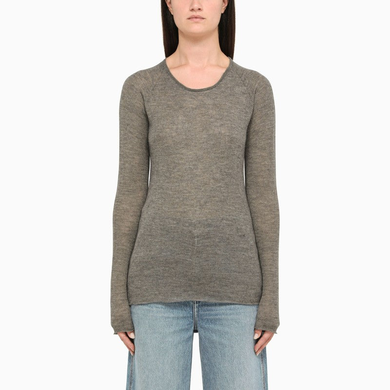 Grey slubbed cashmere sweater