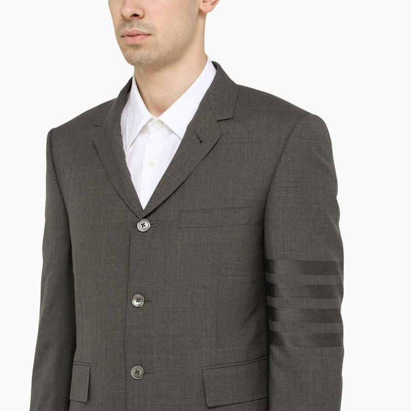 Grey single-breasted jacket with stripes detail