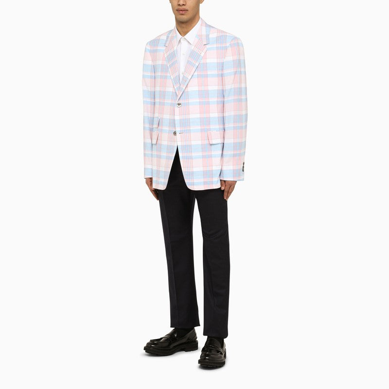 Pink/blue/white check jacket