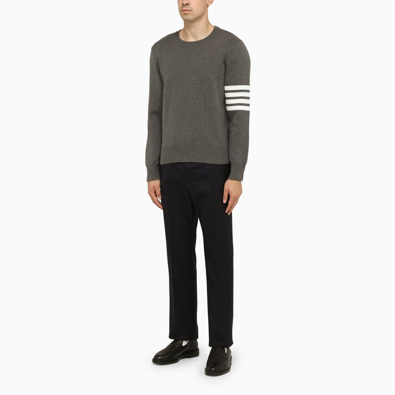 Grey cotton crew-neck sweater – d.code