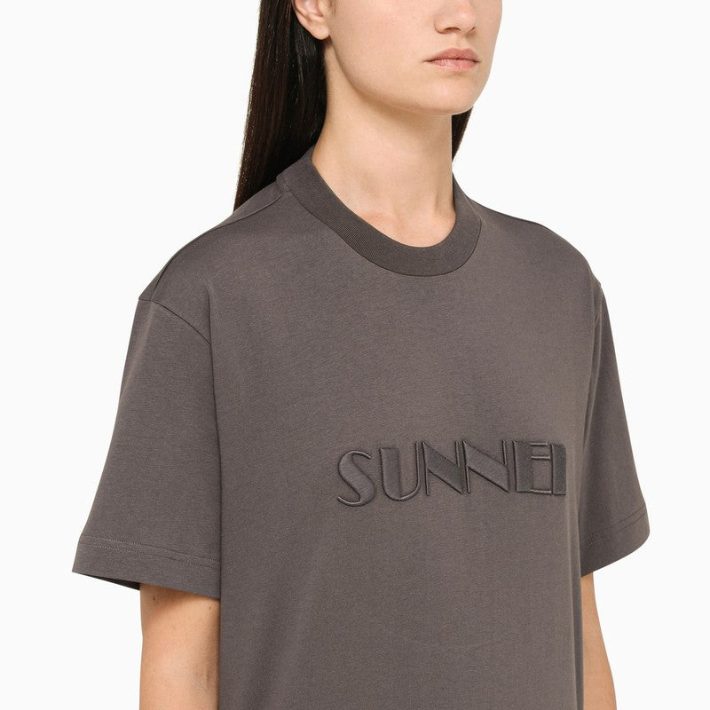 Grey oversize T-shirt with logo