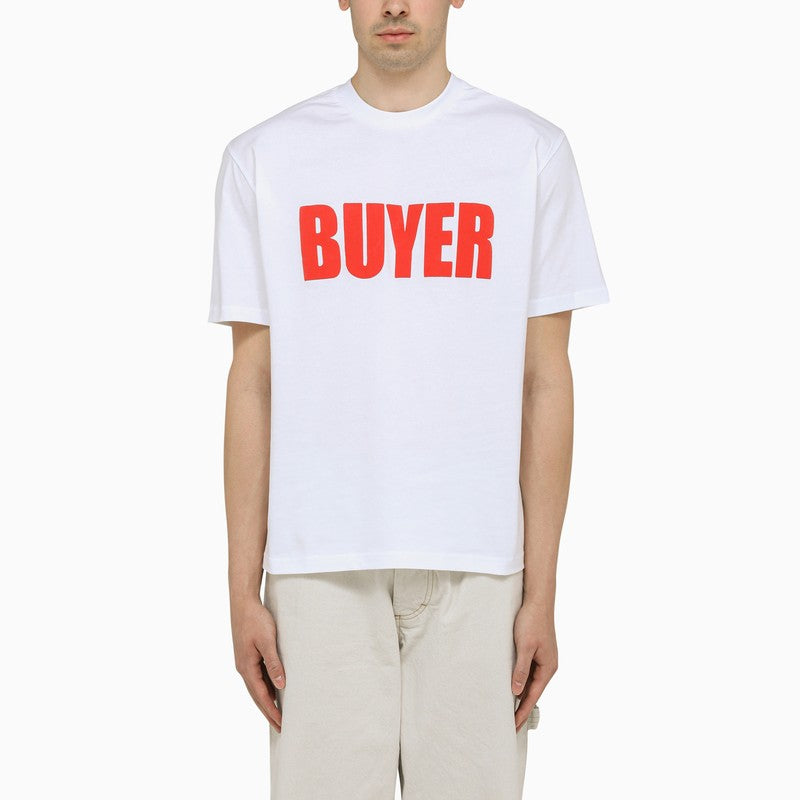 Buyer white crew-neck T-shirt