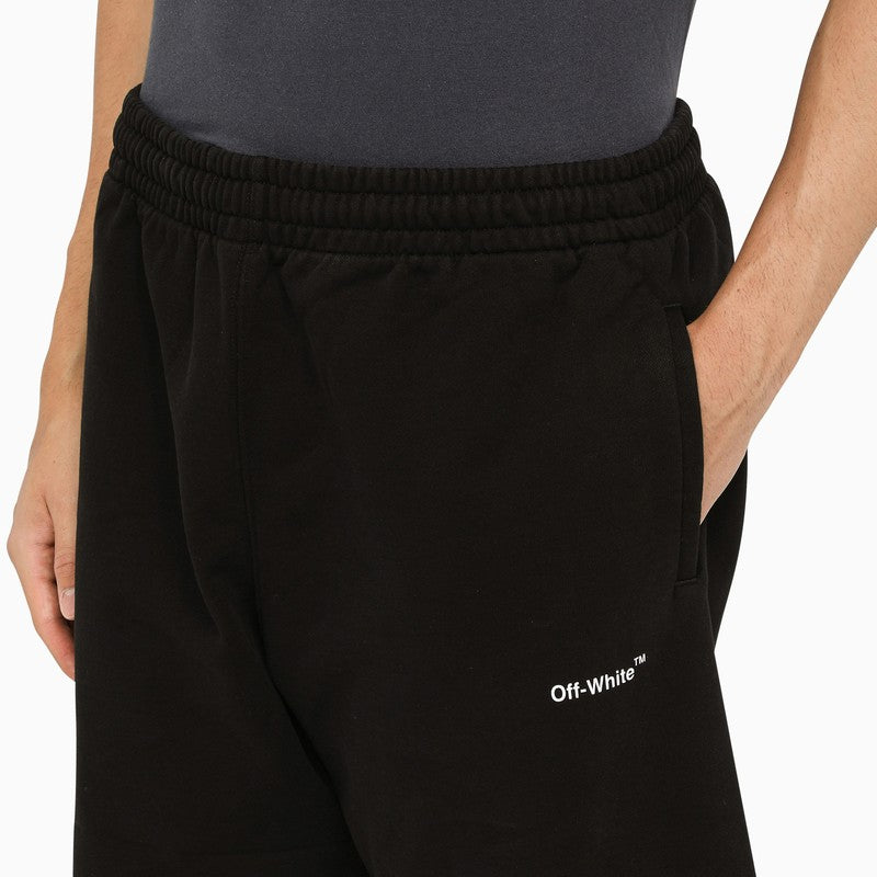 Black stretch cotton bermuda shorts