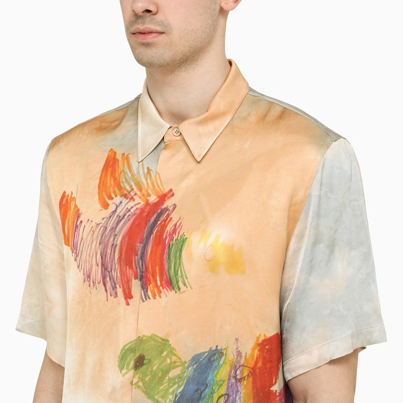 Satin shirt with designs