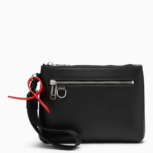 Black leather pouch OMNS007S23-LEA001/M_OFFW-1000