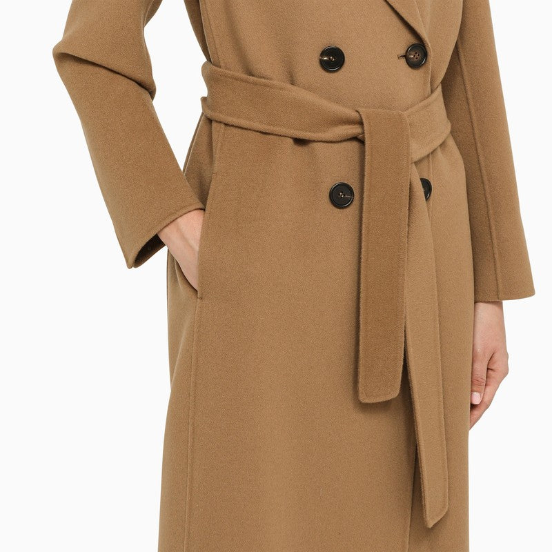 Classic camel double-breasted coat
