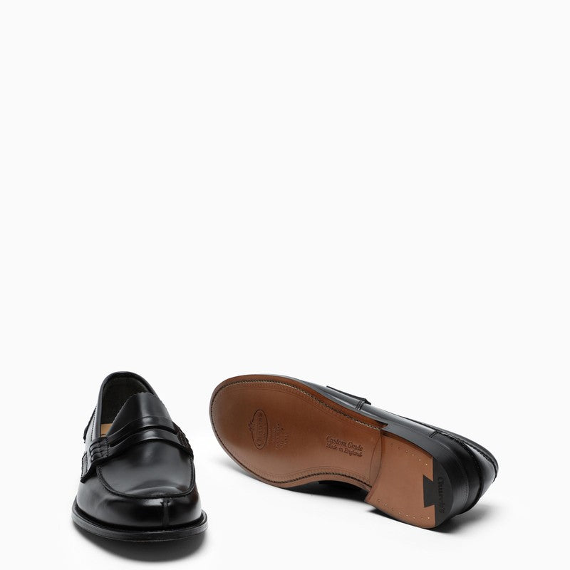 Black shiny leather Pembrey loafers