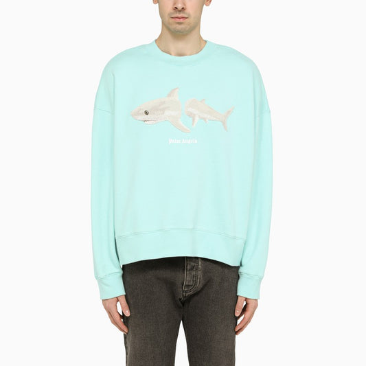 Shark crewneck sweatshirt turquoise