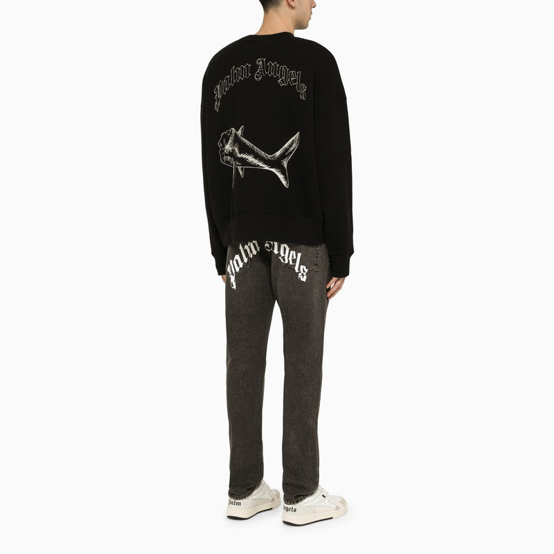 Split Shark crewneck sweatshirt black – d.code