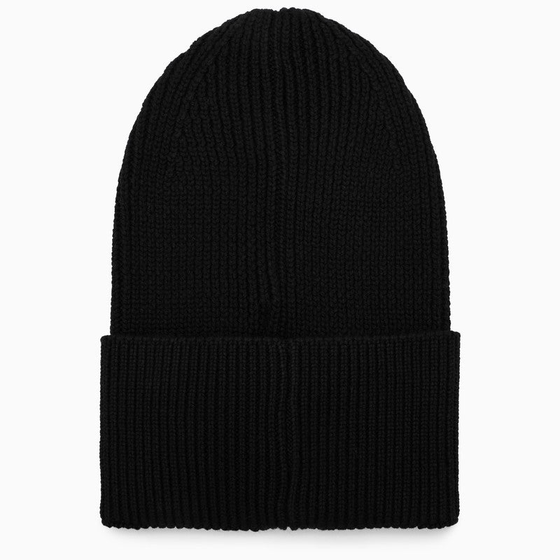 Black knitted hat with logo