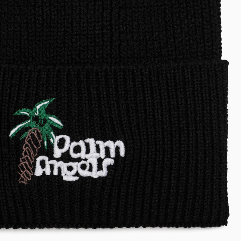 Black knitted hat with logo