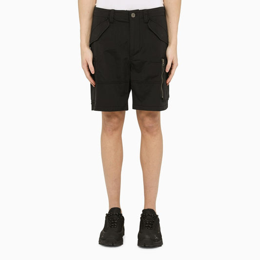 Black multi-pocket bermuda shorts