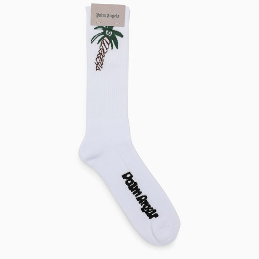 White sport socks with inlay