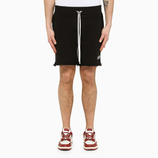 Black Bermuda shorts with logo