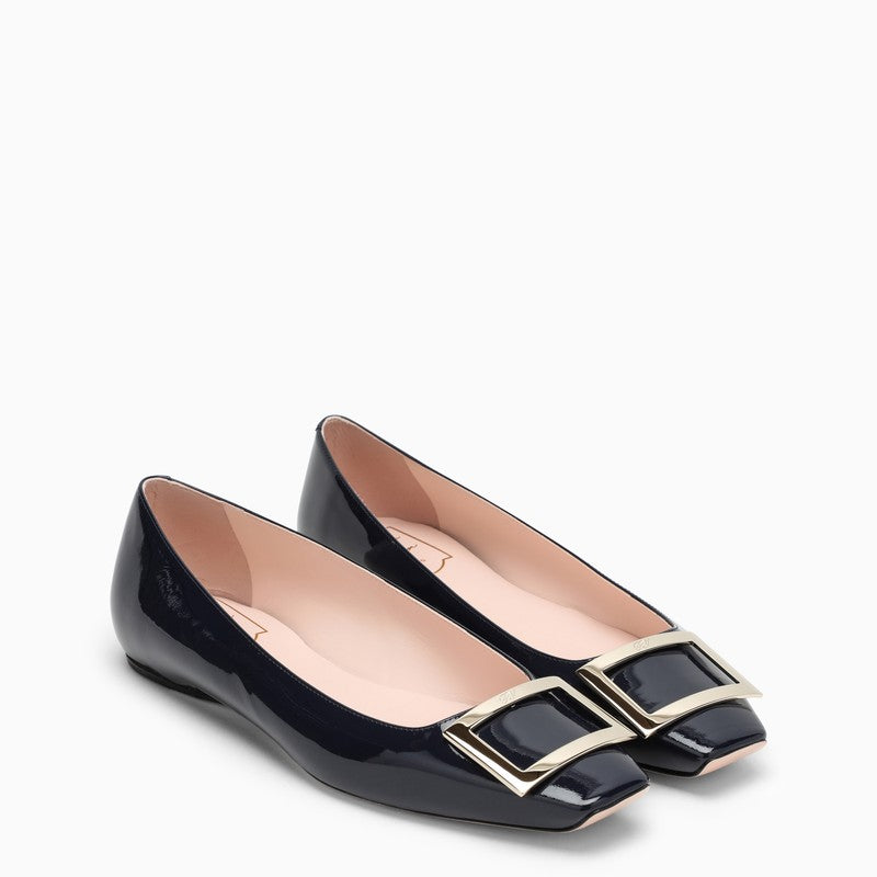 Trompette blue patent leather ballerina