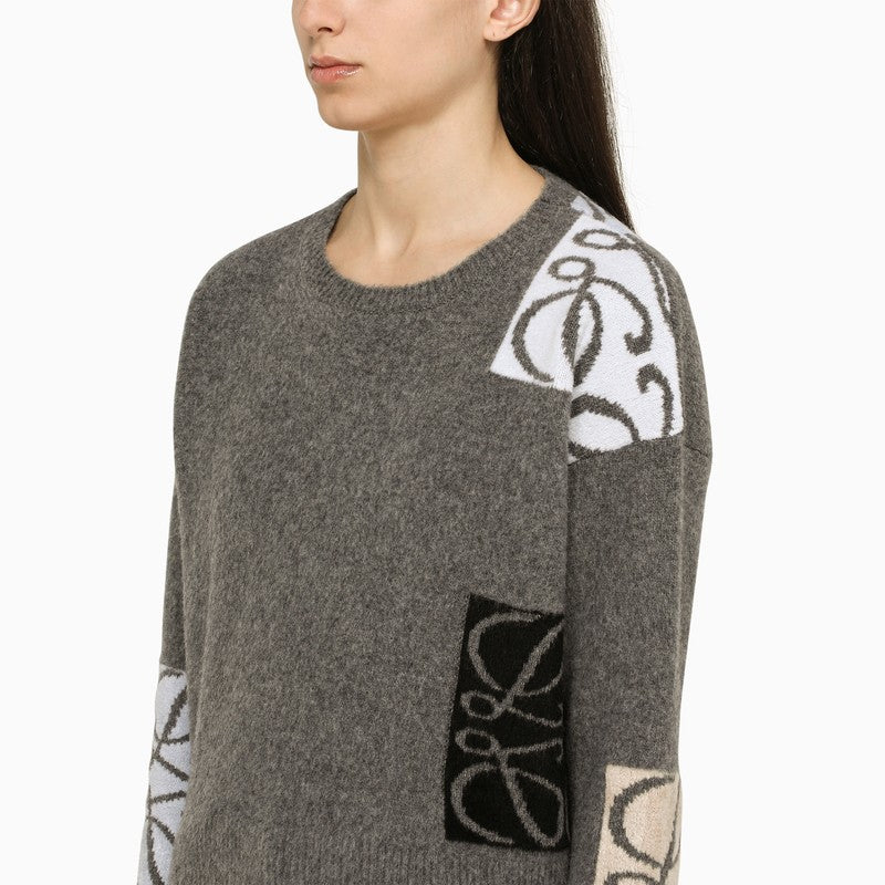 Grey Anagram crew-neck sweater