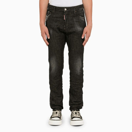 Black Cool Guy jeans with wear S74LB1227S30357/M_DSQUA-900