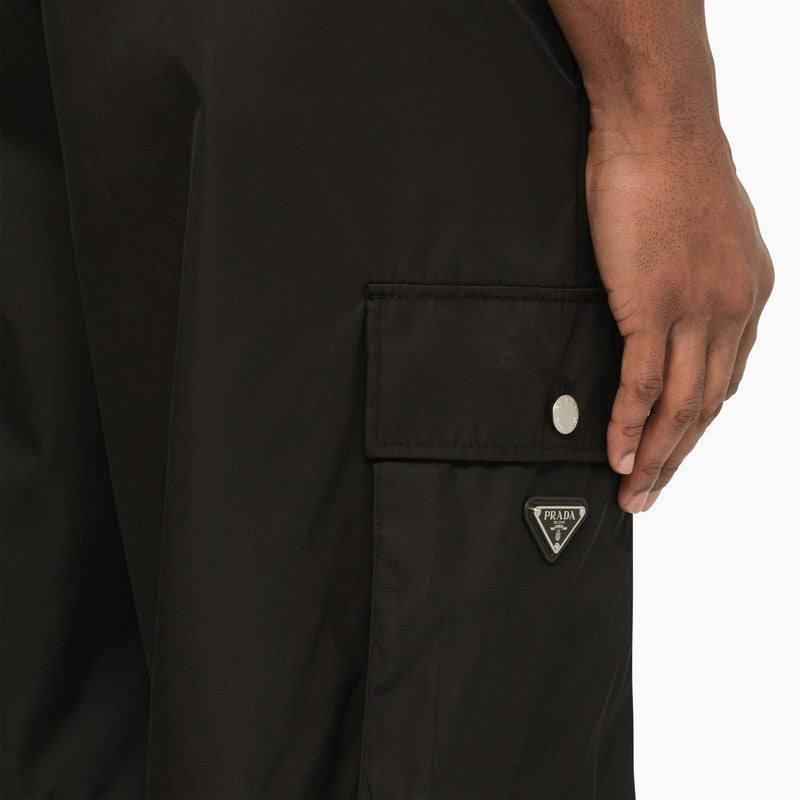 Black bermuda pants in Re-Nylon