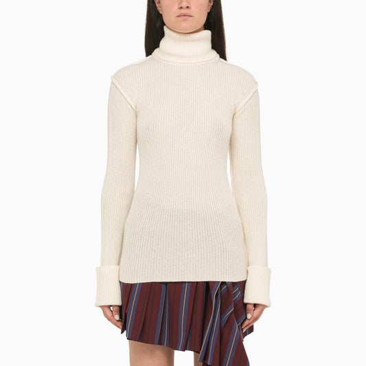 White turtleneck sweater