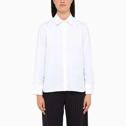 White silk satin shirt TENEBRESI/L_MAXM-032