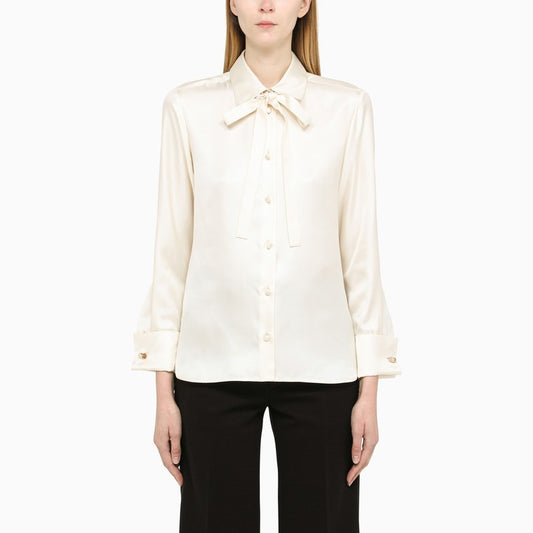White silk satin shirt TOANOCO/M_MAXM-022